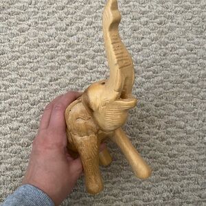 Handcrafted Wooden Elephant Figurine from India Makes sounds